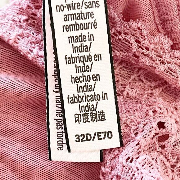 Victorias Secret Long Line Bra Size 32D Rose Pink Padded No Wire Pullover Body - Picture 7 of 8